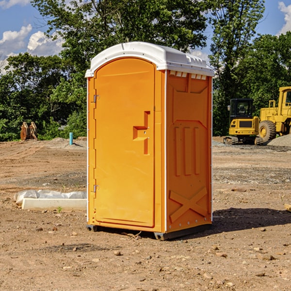 how often are the porta potties cleaned and serviced during a rental period in Gladys Virginia